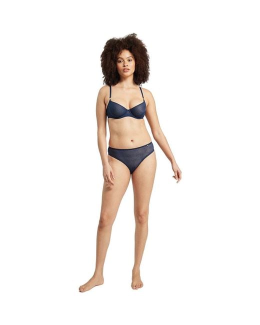 Nudea Blue The Sheer Deco High Leg Brief