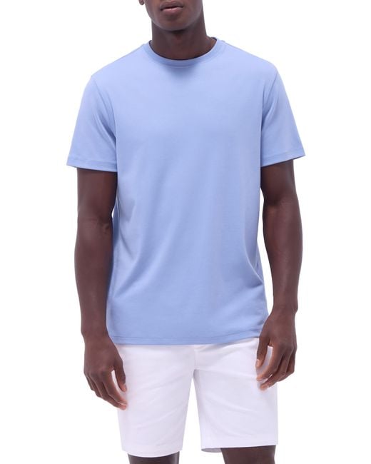 Bugatchi Blue Hank Solid Pima Cotton T-Shirt for men
