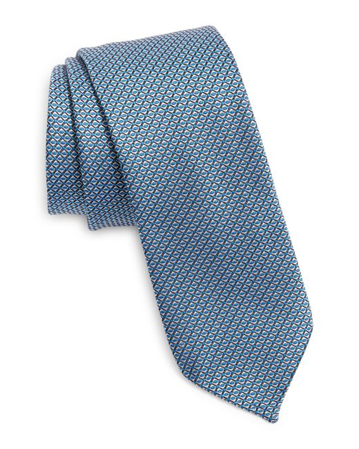 Boss Blue Neat Geometric Tie for men