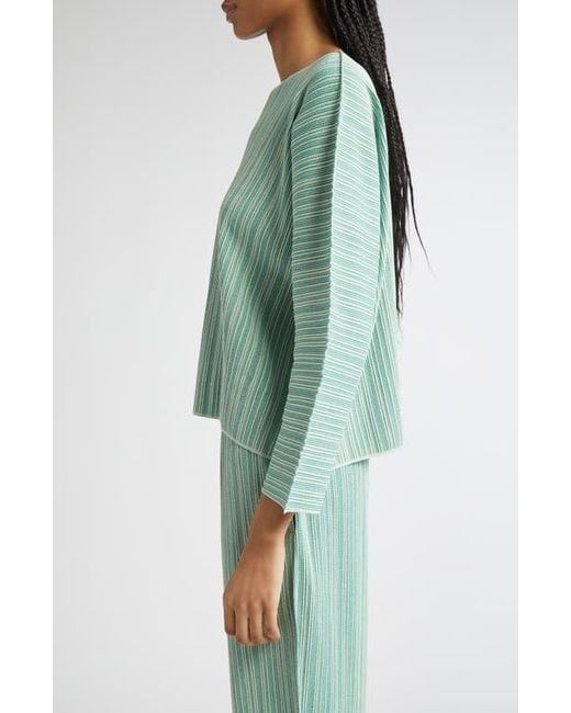 Pleats Please Issey Miyake Green A-Poc Pleated Top