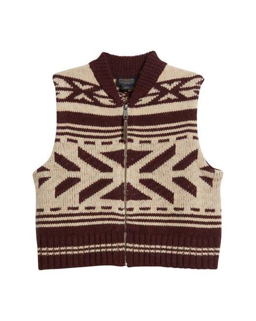 Pendleton Blue Shetland Collection Wool Zip Vest