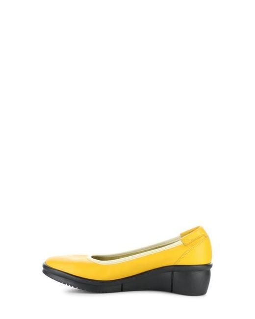 Softinos Yellow Rem Platform Wedge Pump