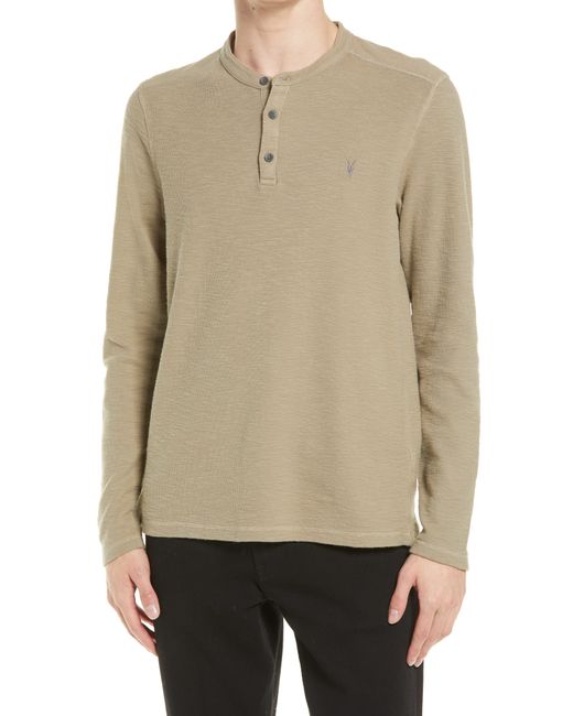 AllSaints Natural Muse Long Sleeve Thermal Henley for men