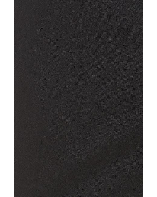 Berle Black Flat Front Stretch Solid Wool Trousers for men