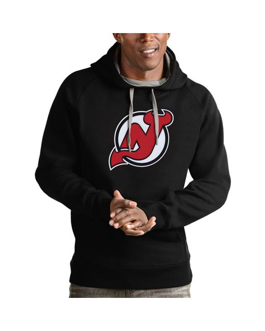 Antigua Black New Jersey Devils Logo Victory Pullover Hoodie At Nordstrom for men