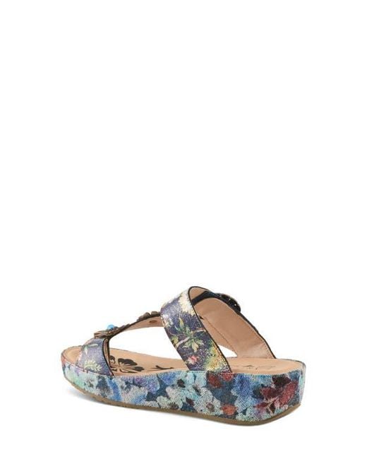 Spring Step White Blissbloom Platform Wedge Flip Flop