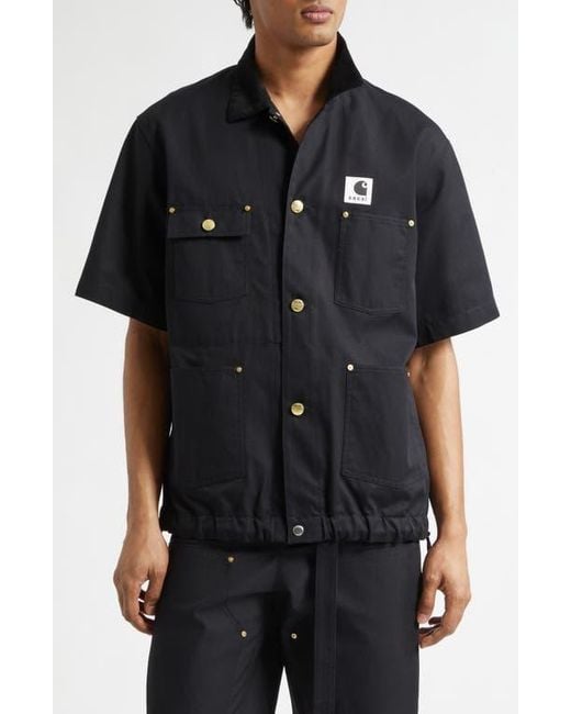 Sacai Carhartt Wip Duck Canvas Shirt in Black for Men | Lyst