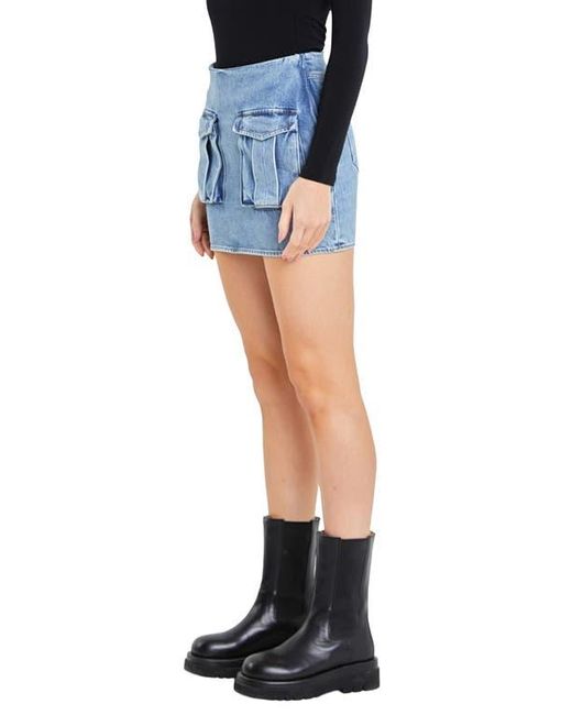 Grey Lab Blue Cargo Pocket Denim Miniskirt