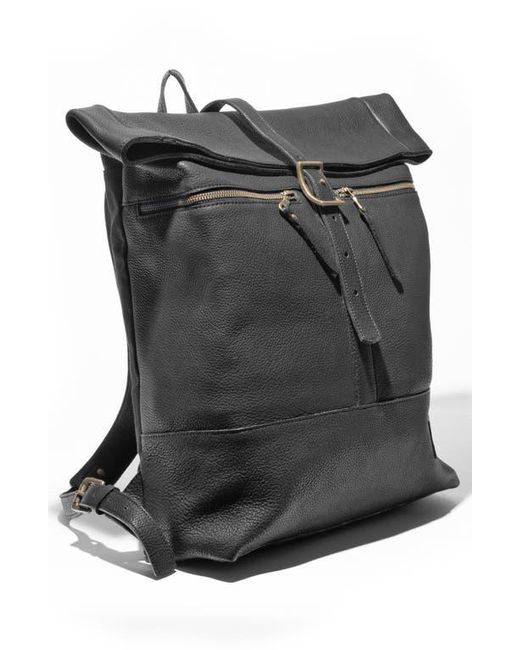 Will Leather Goods Black Roll Top Backpack