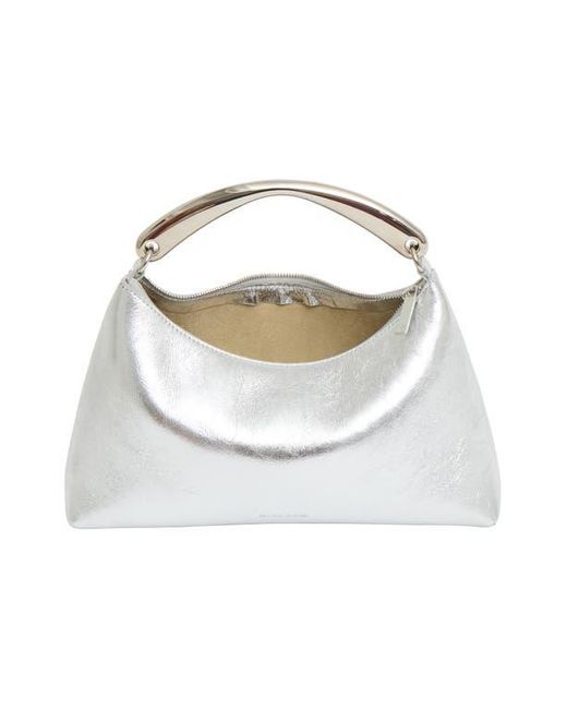 Mansur Gavriel White Rhea Metal Handle Leather Bag