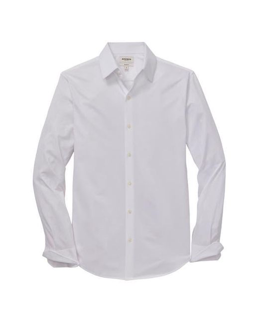 Bonobos White Tech Solid Performance Cotton Blend Piqué Button-Up Shirt for men