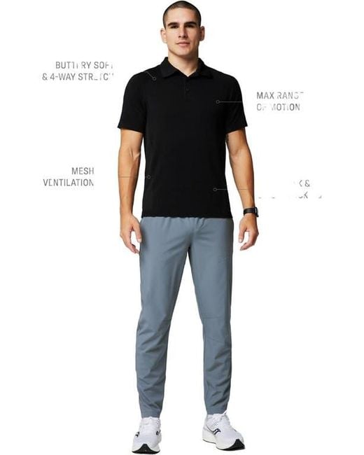 Fabletics Black The Training Day Polo for men