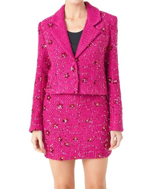 Endless Rose Pink Sequin Crop Blazer