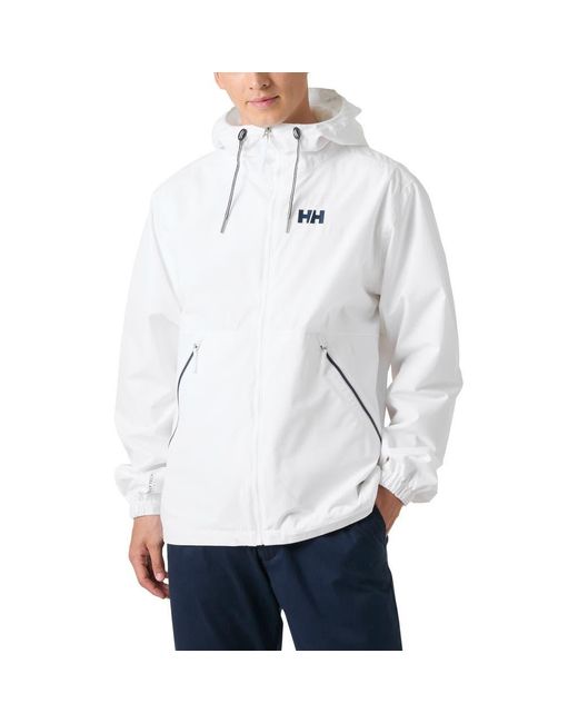 Helly Hansen White Sandoy Waterproof Rain Jacket for men