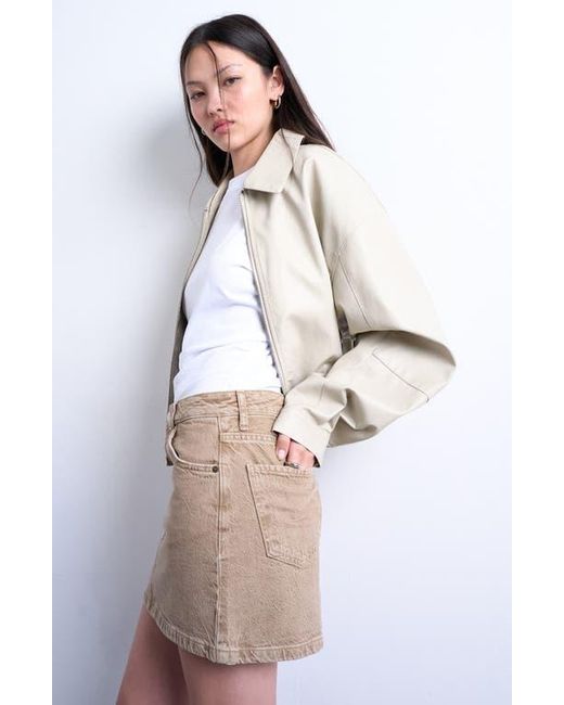 TOPSHOP White Denim Miniskirt