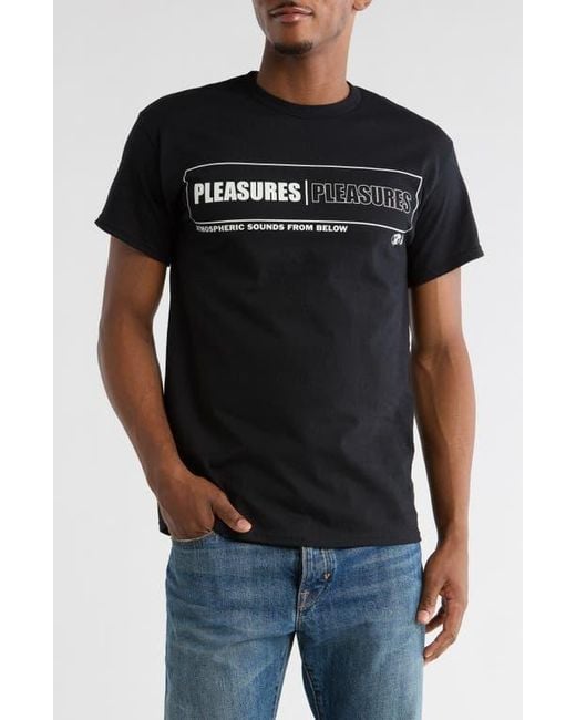 Pleasures Black Sounds Graphic T-Shirt for men