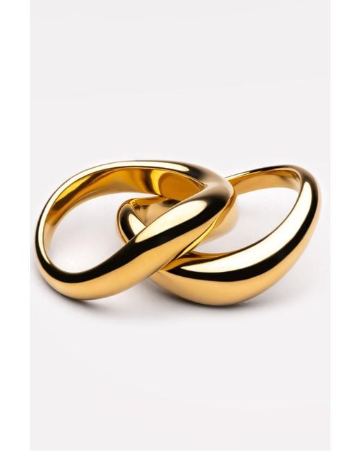 Atolea Metallic Double Trouble Ring Set