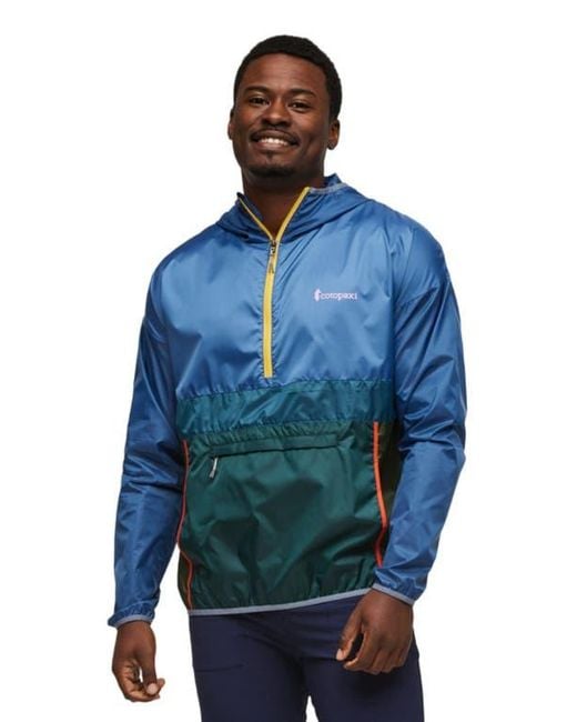 COTOPAXI Blue Teca Half-Zip Windbreaker for men
