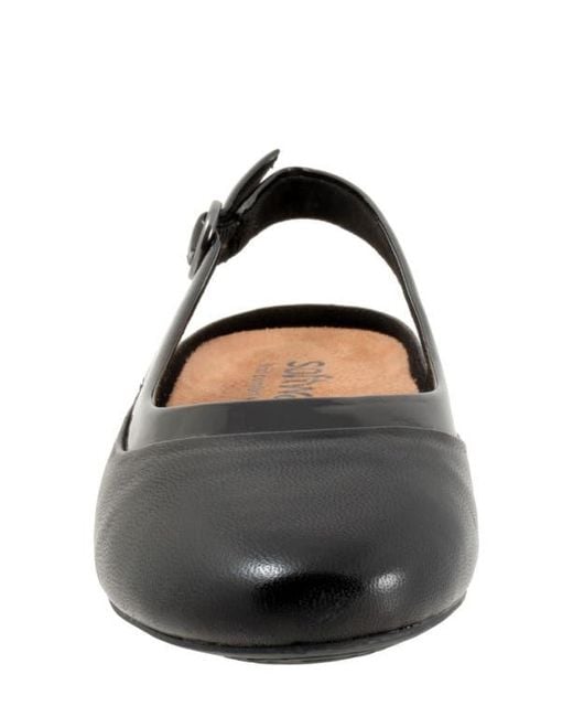Softwalk® Black Sheffield Slingback Flat
