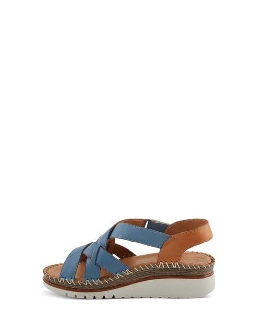 Spring Step Blue Migula Slingback Wedge Sandal