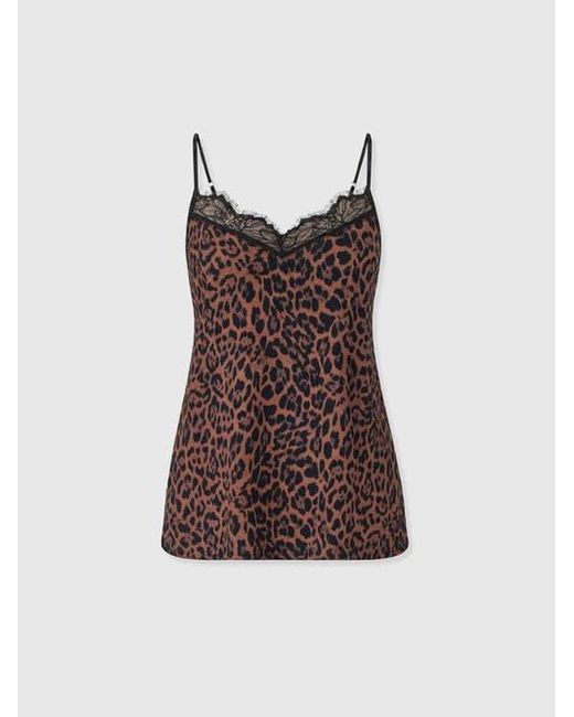 Saint + Sofia Brown Harper Lace Cami