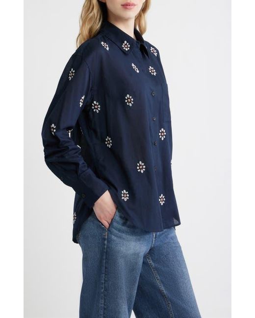 Blue Rag Button Rag & Bone Connie Embellished Button-Up Shirt in Blue | Lyst
