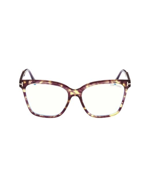 Tom Ford Brown 56Mm Square Light Blocking Optical Glasses