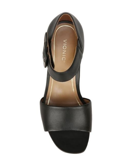 Vionic Black Chardonnay Block Heel Sandal