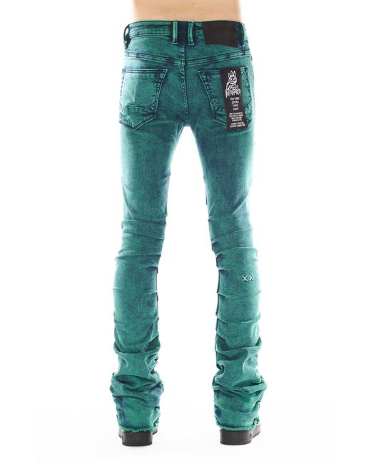 Cult Of Individuality Blue Hipster Nomad Stacked Bootcut Jeans for men