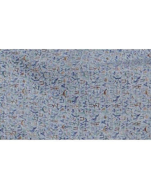 Bugatchi Blue Julian Shaped Fit Cave Art Print Stretch Cotton Button-Up Shirt for men