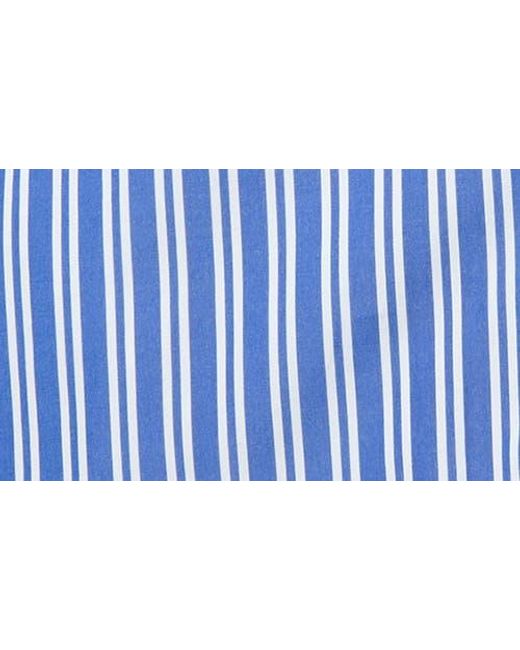 Viens Avec Moi Blue Seaside Stripe Cotton Blend Button-Up Shirt