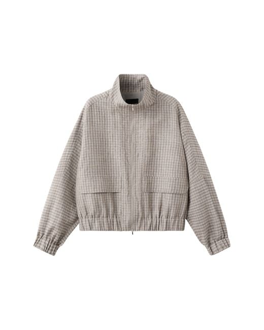 Mango Multicolor Check Bomber Jacket