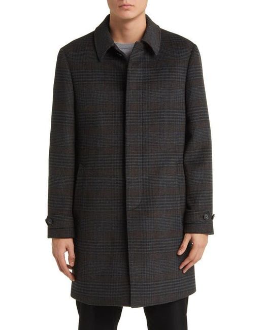 Hart Schaffner Marx Black Armitage Wool Blend Topcoat for men