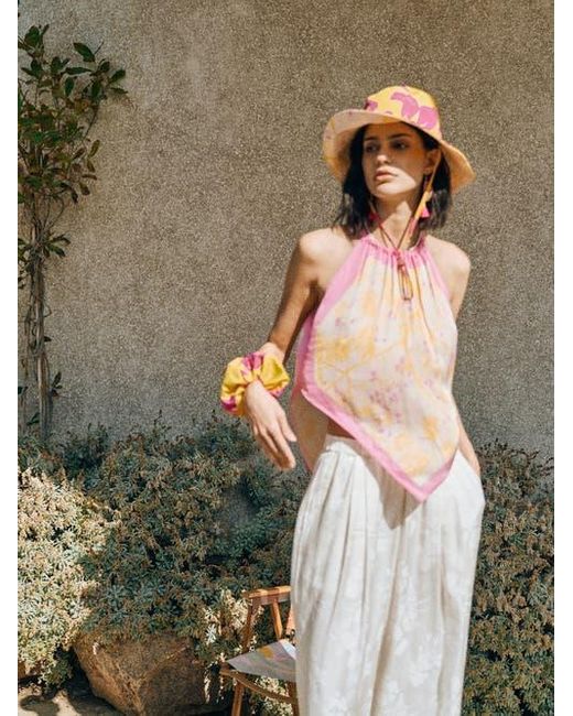 Lost Pattern Pink Tropical Bliss Reversible Sun Hat