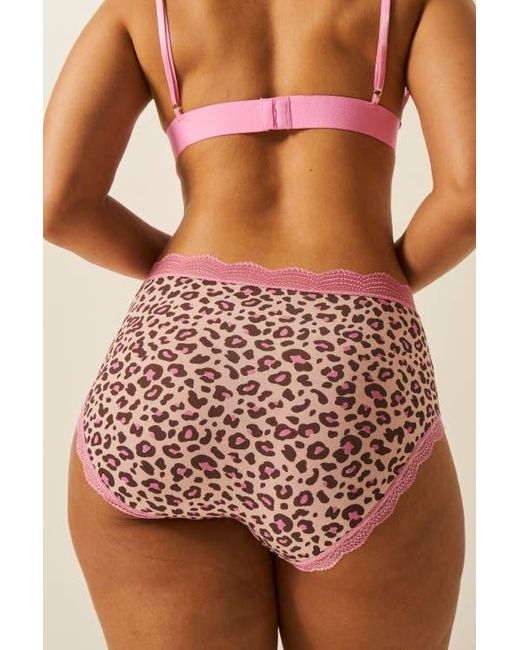 Stripe & Stare Pink High Rise Knicker Four Pack