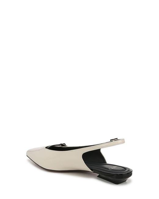 Sarto White Emma Pointed Toe Slingback Flat