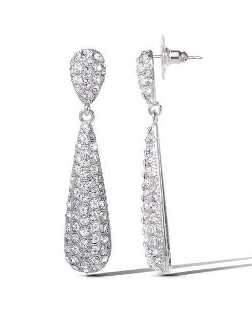 Jessica Simpson White Crystal Drop Earrings