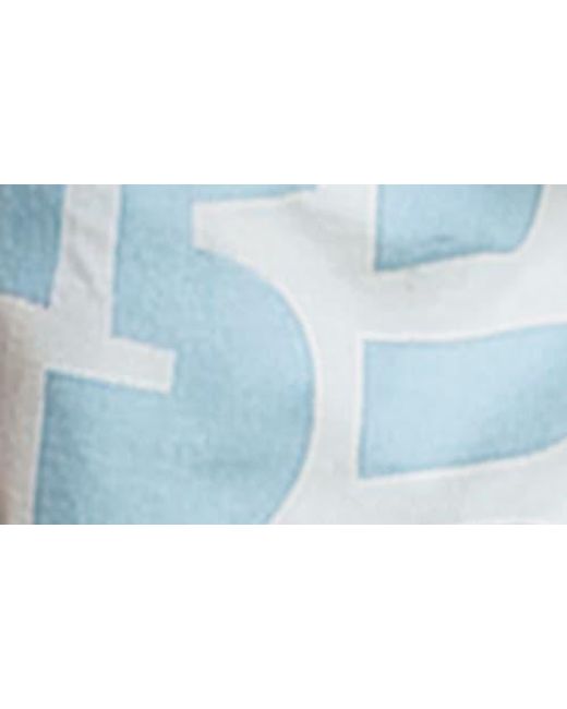 D.RT Blue Geometric Print Swim Trunks for men