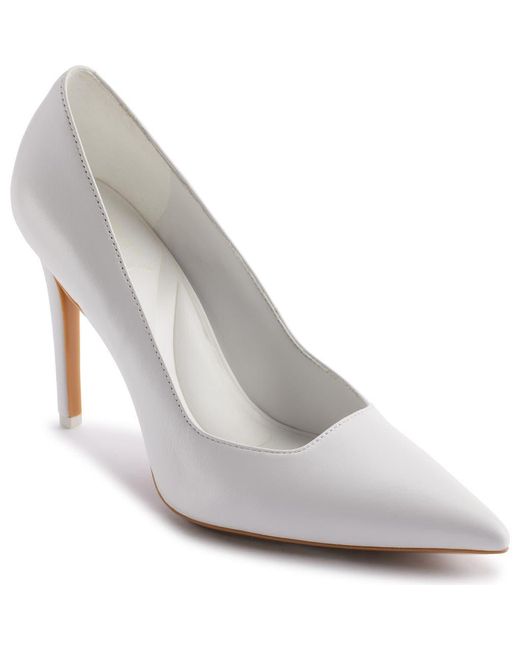 DKNY White Mickel Pointed Toe Pump