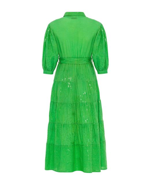 Nocturne Green Embroidered Maxi Dress