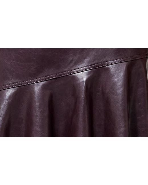 French Connection Red Kayleigh Pleated Faux Leather Midi Skirt