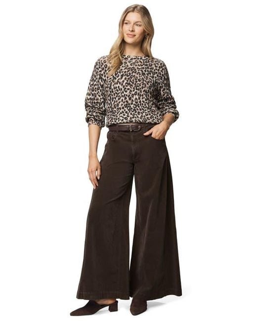 Splendid Black Delaney Leopard Print Crewneck Sweater
