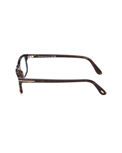Tom Ford Brown 55Mm Rectangular Optical Glasses for men