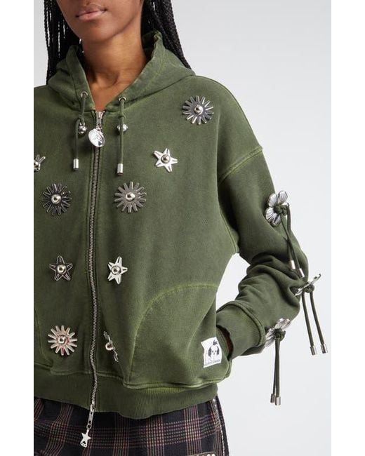Chopova Lowena Dallas Sweatshirt Hoodie in Green | Lyst