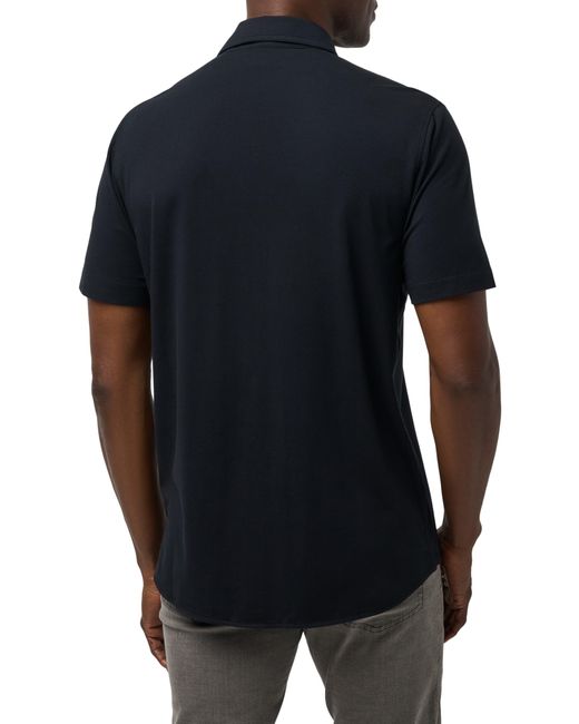 Travis Mathew Black Sands Of Time Short Sleeve Stretch Button-up Shirt for men