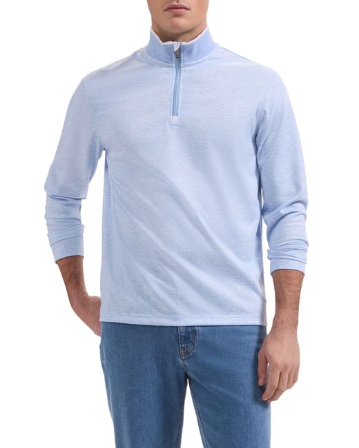 Bugatchi Blue Soft Touch Quarter Zip Pullover for men