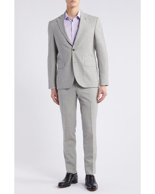 Ted Baker Gray Ralph Extraslim Fit Mélange Stretch Wool Suit for men