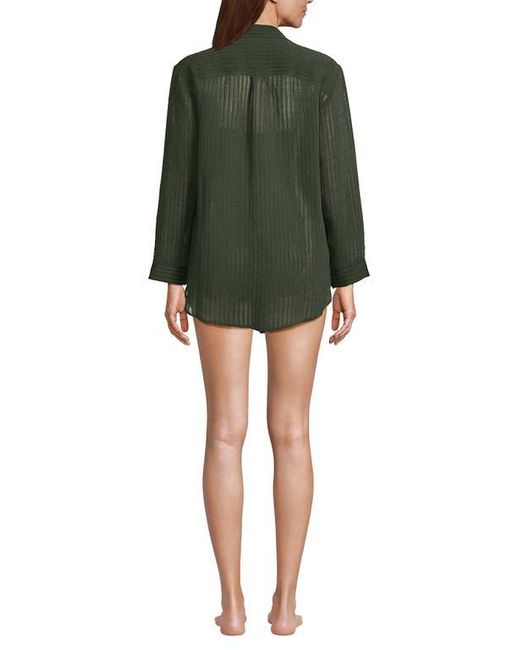 Lands' End Women's Green Cotton Gauze Button Down Swim Cover-Up Shirt Dress - www.disolcolor.com Lands' End Women's Green Cotton Gauze Button Down Swim Cover-Up Shirt Dress - www.disolcolor.com