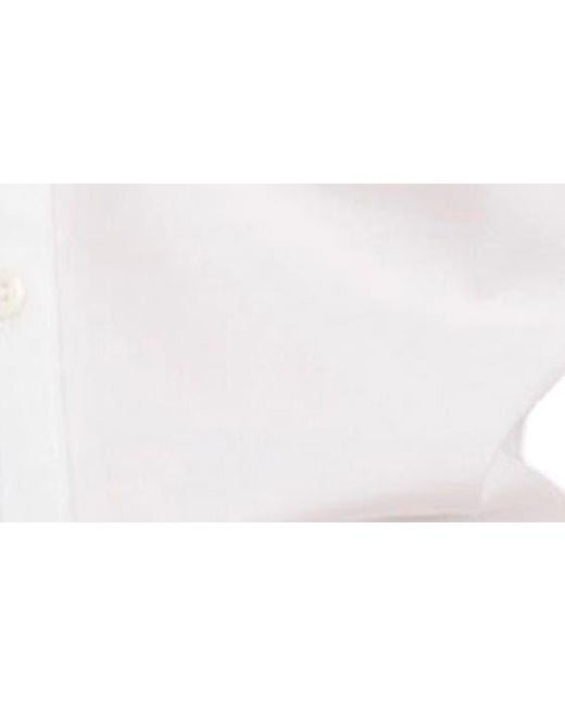 Vineyard Vines White Puff Sleeve Cotton Button-up Top