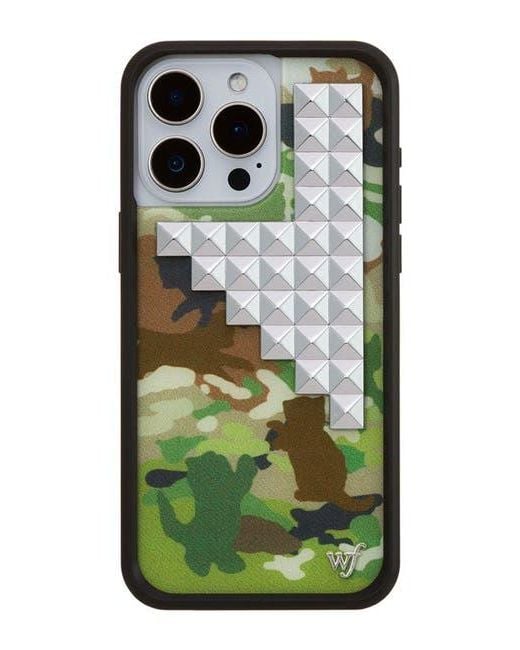 Wildflower Cases Green Cat Camo Stud Iphone Case